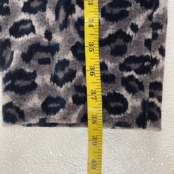 Vintage 90's Dana Buchman Womens Leopard Print Elastic Waist Soft Velour Pants M - Picture 7 of 11